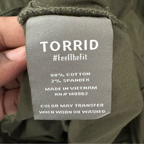 Torrid Romper Twill Deep Depths Utility Button Front Cargo - Picture 9 of 11